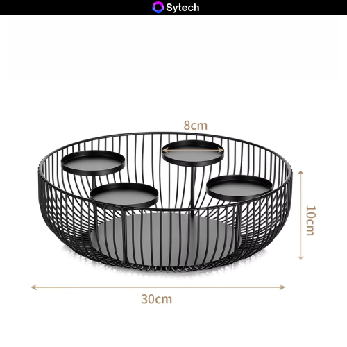 Portavelas Para Corona De Adviento - Juego De 8 Púas Con Plato Colector De Cera, 12 Cm, Color Óxido - Decoración Navideña