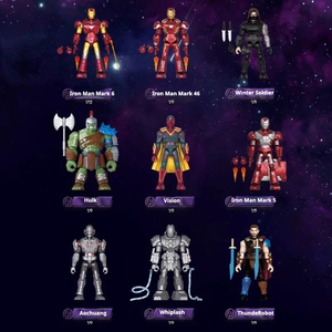 Autentici <span class=keywords><strong>Eroi</strong></span> <span class=keywords><strong>Marvel</strong></span> 04 Blokees Ironman Thor Versione Cinese, Set di Costruzioni, Giocattolo Misterioso in Scatola Cieca, Regalo - Product Image 2