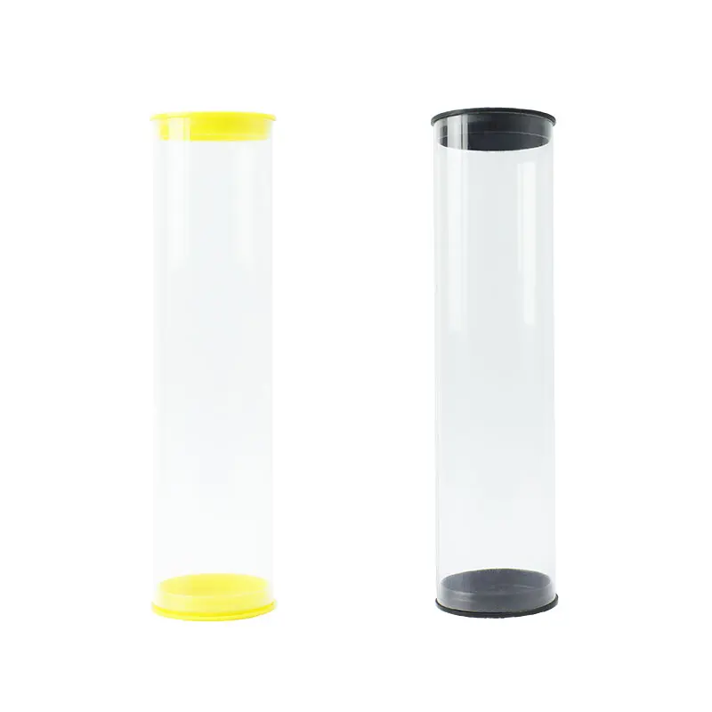 Pet petg cilindro redondo de parede transparente, tubo de plástico para embalagem de doces