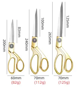 Ciseaux Tijera Garment Tailor Scissors Stainless Steel Golden Plating Handle Tailor Scissors Fabric Sewing Tailoring Shears