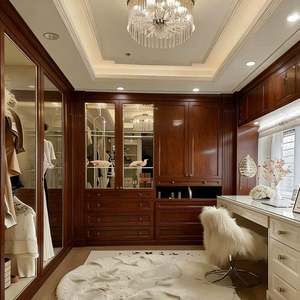 BALOM Custom Whole-House Customization Master <b>Bedroom</b> Modern Luxury Walk-In Closet with Glass <b>Cabinets</b> and Open Hanging Storage - Product Image 6