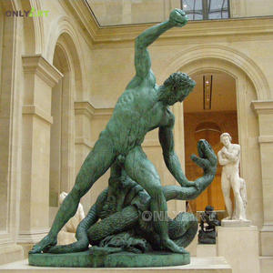 <span class=keywords><strong>Estatua</strong></span> de Hércules de Bronce de Tamaño Real, Escultura Griega Clásica Famosa, Hombre Desnudo Griego Desnudo Hecho a Medida - Product Image 4