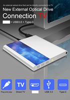 USB 3.0 Type C Interface External CD DVD Optical Drive New Remote Control External DVD Drive for Laptop with TV Connectivity