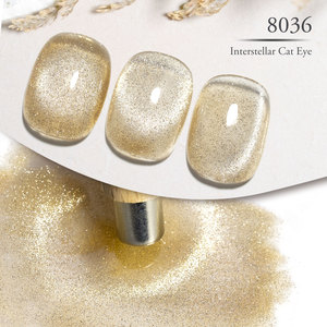 Set de <span class=keywords><strong>Esmaltes</strong></span> de Uñas en Gel UV CANNI Serie Ojo de Gato, Libre de Hema y TPO, Lote de 8 Piezas con Diamantes Brillantes y Purpurina - Product Image 2