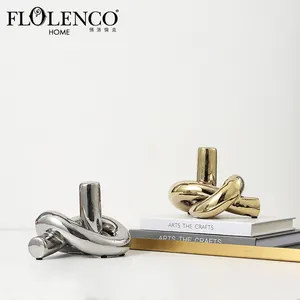 FLOLENCO פנים עיצוב הבית מודרני שולחן סלון זהב קרמיקה קישוט בית היוקרה אביזרים