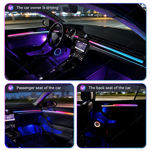 KYNCHO per <span class=keywords><strong>VW</strong></span> <span class=keywords><strong>PASSAT</strong></span> <span class=keywords><strong>B8</strong></span> Kit Luci Ambientali LED a 64 Colori, Controllo APP, 12V, Design Invisibile, Illuminazione Interna Auto - Product Image 5