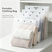 Sac de rangement pour vêtements, chaussures et chaussettes, personnalisable, transparent, en PVC et EVA, refermable, anti-poussière, avec bouton
