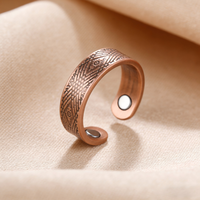 Bague en cuivre pur biomagnétique avec logo personnalisé, soulagement de la douleur arthritique, pour femmes et hommes, à porter tous les jours