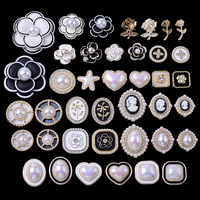 Victoria Style Flatback Boutons Cristal Ornement Bandeau DIY Artisanat Perles Fleur Ronde Boucles En Métal