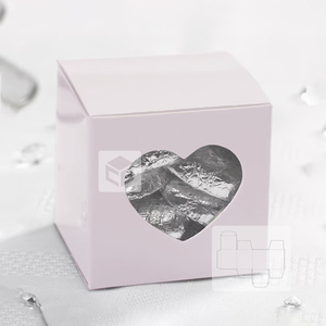350gms ou 400gms papier couché boîte pliante emballage bonbons de <span class=keywords><strong>mariage</strong></span> faveurs boîte pour les invités avec personnalisation fenêtre en forme de coeur - Product Image 2
