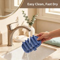 Support de Savon Antidérapant en Silicone pour Lavabo, Organisateur de Savon Cascade avec Bec de Drainage pour Rangement de Salle de Bain