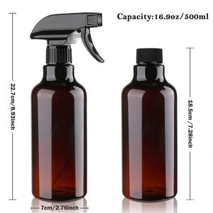 Botella de Spray PET Vacía Personalizada de 100ml 200ml 300ml 500ml, Negra/Marrón, con Pulverizador Continuo para Perfume, Impresión Serigrafiada - Product Image 4
