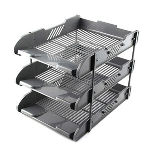 Organizador de Escritorio de Oficina de 2 y 3 Niveles, <span class=keywords><strong>Bandeja</strong></span> de Plástico para <span class=keywords><strong>Documentos</strong></span> A4 - Product Image 1