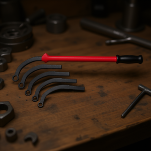 Juego de herramientas 435 E/S5 con mango rojo y extremos curvos negros para trabajos de precisión - Product Image 3