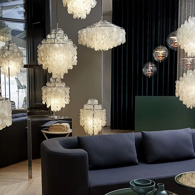 Italian Retro Nordic Style Shell Chandelier