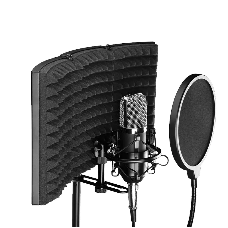 Fabriek Oem Microfoon Akoestische Mic Pop Schild Akoestische Reflectie Opvouwbare Studio Microfoon Geluiddichte Filter