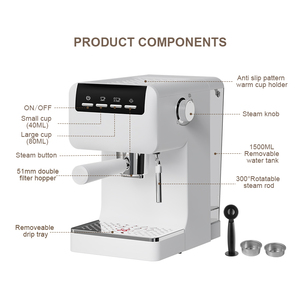 Cafetera Espresso Profesional PANCERKA de 15 Bares, Sistema de Preparación de Leche Inteligente para Oficina y Hogar - Product Image 1