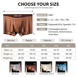 Ropa Interior Masculina de Seda Satinada de Lujo al por Mayor OEM, Ultrafina, Antibacteriana 10A, Corte sin Costuras - Product Image 3