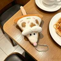 Mignon porte-clés en peluche en forme de souris pizza, adorable poupée souris, cadeau pour amis et meilleurs amis