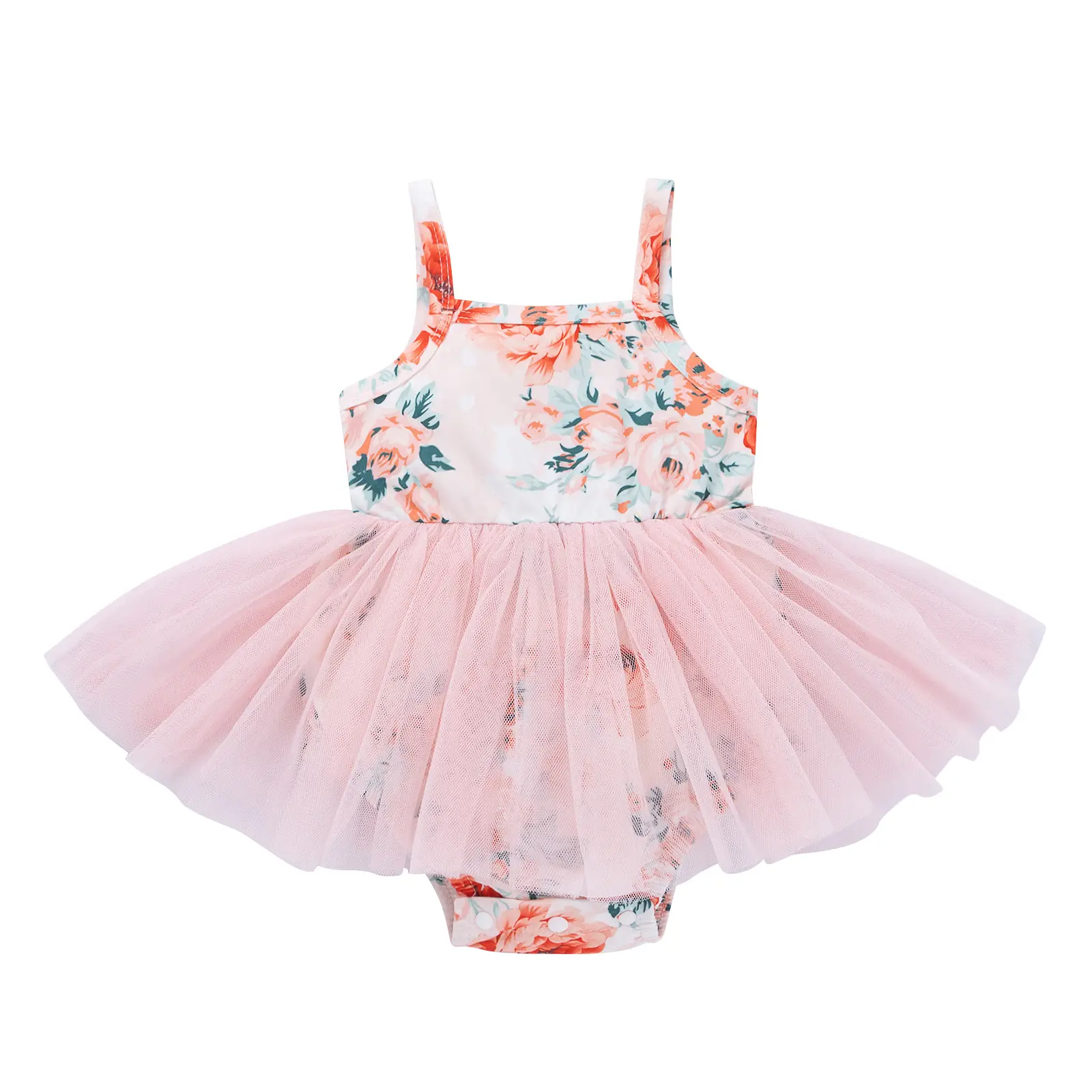 Sleeveless New Cotton Mesh Baby Bodysuit Girl Romper And Dress Baby Summer Knit Dress