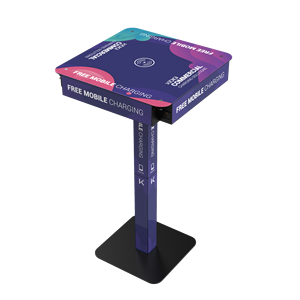 Multifunctional Advertising Charging Table with <b>Socket</b>, Retractable Charging Cable & Wireless Charger - Product Image 2