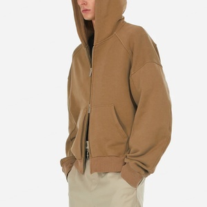 เสื้อฮู้ดสไตล์สปอร์ตคลาสสิก กระเป๋าจิงโจ้ ซิปสองทาง สำหรับผู้ชาย - Product Image 1