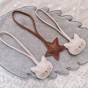 Cute PU Leather Cat Star Bag <b>Charm</b> Keychain Pendant Handbag Decorative Hanging Ornament for Wallet Purse Backpack Accessory - Product Image 1