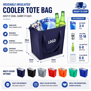 Bolsa Térmica para Cerveza, Bolsa Refrigerante con Aislamiento de Papel de Aluminio, Embalaje No Tejido, Bolsa Refrigerante para Entrega de Alimentos, Compras, Color Personalizado - Product Image 4