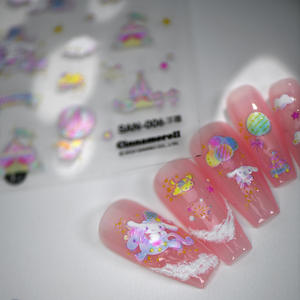 Cross-Border <span class=keywords><strong>Sanrio</strong></span> Tomoni 3D French Nail Art Stickers Thin Tough Plastic Genuine Joint San Series 006 Big-Eared Dog Xina Design - Product Image 2