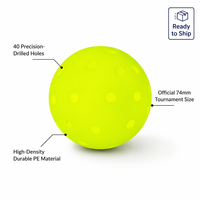 Lot de 3 balles de pickleball personnalisables 74 mm 40 trous PE pour entraînement extérieur, boîte transparente, vente en gros