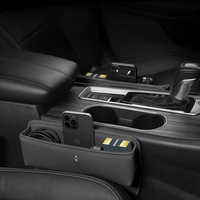 Organisateur de rangement premium pour l'espace entre les sièges de voiture, boîte de rangement latérale en cuir pour console, accessoires intérieurs, installation facile pour Ora 03