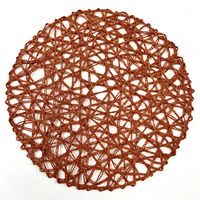 Stocké 15 pouces rond tissé à la main en papier décoratif raphia napperon Style classique Offre Spéciale bon prix pour les célébrations de la récolte
