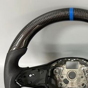 Volante de coche de cuero de fibra de carbono Real personalizado apto para Volkswagen VW Golf 8 GTI R volante de fibra de carbono - Product Image 5