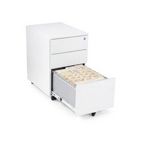 Armoire de classement mobile à 3 tiroirs en acier, avec roulettes anti-basculement et serrure, pour bureau et maison