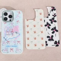 Coque de téléphone à panneau arrière magnétique remplaçable pour Iphone17/17pro/17promax/17air avec le lapin papillon coloré de dorure
