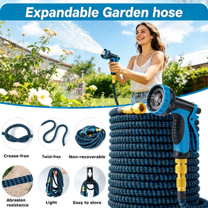 <span class=keywords><strong>Tuyau</strong></span> d'arrosage extensible 3X 15m 50FT avec raccords en laiton, <span class=keywords><strong>flexible</strong></span>, rétractable, anti-fuite, <span class=keywords><strong>tuyau</strong></span> d'arrosage magique pour jardin - Product Image 1