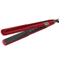 Lisseur de cheveux en fer plat personnalisé avec étiquette privée titane céramique, boîte d'emballage personnalisée en gros fers plats