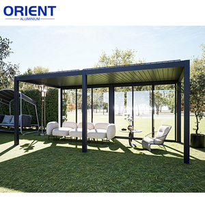 Structure en aluminium de vitrage de <span class=keywords><strong>toit</strong></span> de couverture de patio de vérandas en verre de pergola extérieure contemporaine - Product Image 4