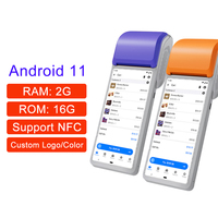 Produk baru cerdas 5.45 inci Terminal Printer pembayaran restoran tagihan Register tunai Android Pos genggam