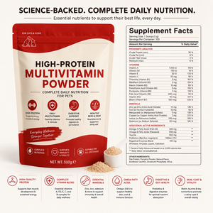 <span class=keywords><strong>Poudre</strong></span> multivitaminée premium <span class=keywords><strong>pour</strong></span> animaux de compagnie, riche <span class=keywords><strong>en</strong></span> protéines, <span class=keywords><strong>pour</strong></span> chiens et chats, complément énergétique musculaire, stimulant immunitaire d'origine naturelle, 500g - Product Image 6