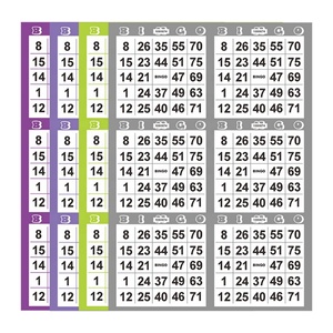 Cartes de jeu de Bingo en gros personnalisées 5*5, cartes de Bingo classiques en papier réutilisables, couleurs variées, bon prix - Product Image 1