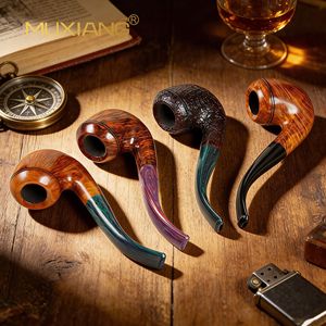Muxiang Tobacco Pipe Bent Type Handmade Smoking Pipe For Personal Gift - Product Image 1