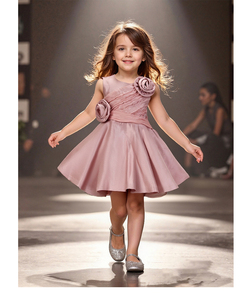 Robe de fête sans manches pour jeunes filles avec accents floraux 3D - Product Image 1