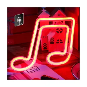 Ready to ship Neon Sign LED Musical Note led sign Decoration Bar Party Christmas Gift electronic signs