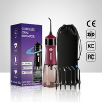 Hydropulseur portable sans fil professionnel avec embouts orthodontiques, 335 ml, étanche IPX7 pour un nettoyage en profondeur, certifié CE