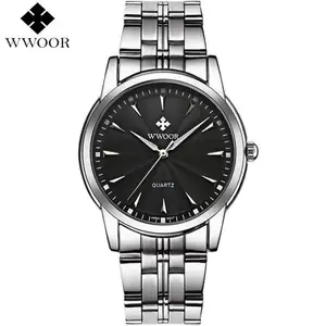 WWOOR 8028 marca própria fazer personalizado senhora quartzo relógio perfeito aço banda polimento vintage Concise negócios mão relógio