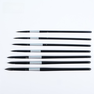 Pinceaux de peinture Giorgione personnalisables, lot de 10, formes variées, manche en bois avec poils en nylon et virole, pour peinture à l'huile et acrylique - Product Image 6