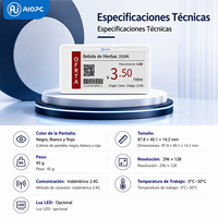 Étiquettes de prix numériques et affiches à écran tactile LCD de 2,9 pouces pour usage commercial intérieur/extérieur, centres commerciaux et métros, OEM
