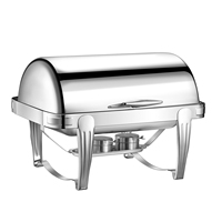Ensemble de réchauds à buffet ronds en acier inoxydable de haute qualité, dorés, chauffage au feu d'alcool, 9L, réchauffeur de nourriture pour buffet