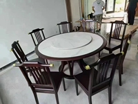 Nouvel ensemble de table et de chaises à manger en bois massif de style chinois avec plaque chauffante à induction pour la maison et les restaurants
